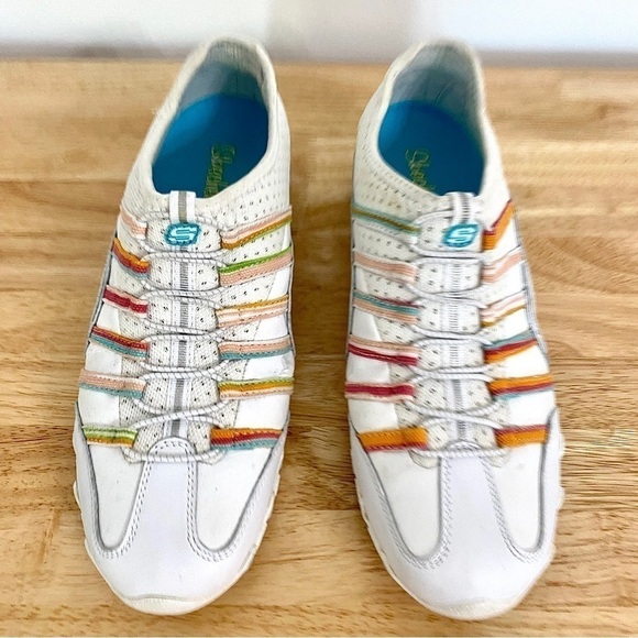 Skechers Rainbow Biker Bungee Slip On Comfort Slides Sneakers Mules, Size 10 - Picture 8 of 12